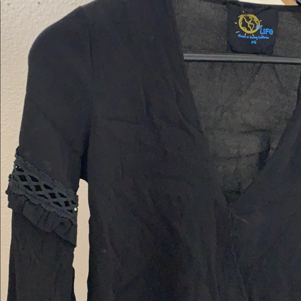 Black Wrap Blouse - Picture 4 of 4